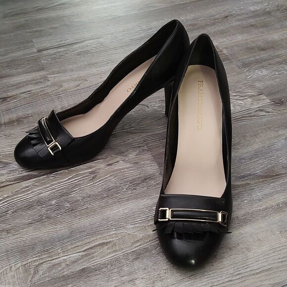 Franco Sarto Rufina fringe  black pumps heels Sz 11 - Picture 1 of 8